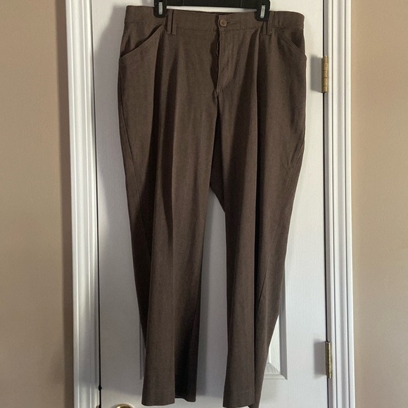 Lee Brown Herringbone Women’s Comfort Fit Kassidy Straight Leg Pant Petite - Picture 1 of 5